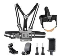 Cinghia per la testa e clip per zaino, confezione da 4, kit di montaggio multi-angolo compatibile per action camera DJI (tuta)