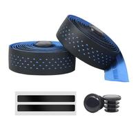 Cinghia per manubrio per bici da strada con involucro a pois perforato in PU, ammortizzazione EVA per assorbimento degli urti traspirante ed elastico sulle maniglie di bici e attrezzi sportivi ()