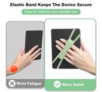 Cinghia per tablet a superficie piana, verde chiaro, elastica.