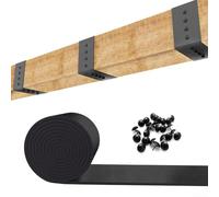 Cinghia per travi in finto legno, 1,5 m, con puntine, per caminetti e travi a soffitto, porte da fienile (4 x 1,5 m)