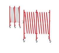 Cinghia retrattile a parete, Industrial Expandable Metal Barricade, Easily Assembled Safety Barrier with Casters, Flexible Mobile Barrier Gate, Adjustable Traffic Fence,Red,17 Feet(Red,17 feet)