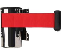 Cinghia retrattile a parete, Wall Mounted Belt Barrier Retractable Queue Rope Barrier Crowd Control Red Belt