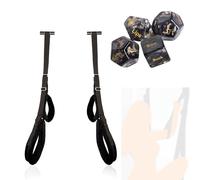 Cinghia sospesa in nylon nero per yoga, regolabile in lunghezza con design regolabile