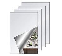 CINGHIA Specchio autoadesivo, piastrelle a specchio, autoadesive, 4 pezzi in acrilico, senza cornice, 30 x 20 cm, specchio adesivo per la parete, specchio da incollare, per bagno, soggiorno