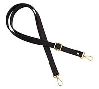 Cinghia Tracolla per Donna Borse a Mano - Colore Parti Metalliche Oro - Lunghezza Regolabile 70-128 cm - Larghezza 1,8 cm - Variazione di Colore, Nero, Metallteile Gold
