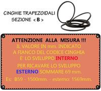 Cinghia trapezoidale B109 B110 B112 B113 B114 B115 B116 B117 B118 B120 B122 B124