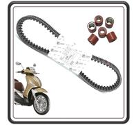 CINGHIA TRASMISSIONE DISTRIBUZIONE PER PIAGGIO BEVERLY 250 DAL 2006 IN POI - BEVERLY 300 TUTTI I MODELLI FINO AL 2020 - PIAGGIO CARNABY 250-300 ORIGINALE COMPLETA DI RULLI.