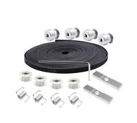 Cinghia Trasmissione Set Pulegge Cinghia Dentata 4 Pezzi 20 Denti 5Metri 6Mm GT2 Apertura 2 Pezzi Pezzi Di Fissaggio Kit Fai Parti Per Stampante 3D