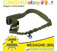 Cinghia Verde OD 1 punto elastica Militare con Aggancio in Metallo - 8fields