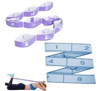 cinghia yoga elastica con 8 anelli regolabili per stretching 90 cm larghezza 4 cm banda fitness traspirante per yoga danza pilates riabilitazione palestra portatile viola
