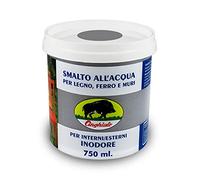 Cinghiale 807 Smalto all'Acqua 0,75 Litri Grigio Chiaro per Legno, Ferro e Muri Inodore per Interni ed Esterni VOC Bassissimi