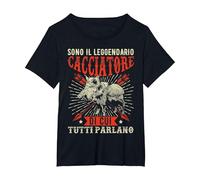 Cinghiale Caccia Cacciatore Regali Cacciatori Maglietta, Donna Plus-Size, Nero, 1X