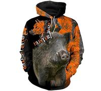 Cinghiale Cacciatore Animali Caccia Camo Tattoo 3Dprint Pullover Streetwear Felpe/Felpe/Giacca, Con cappuccio., L