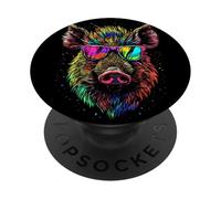 Cinghiale Cacciatori di Selvaggina Suini Cinghiali PopSockets PopGrip Adesivo
