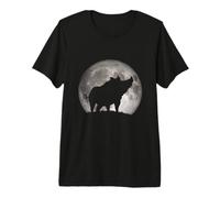 Cinghiale Guardando la Luna Maglietta Premium