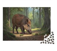 Cinghiale selvatico Puzzle Impossibili 1000 Pezzi Sentiero forestale Decorazione Per La Casa. Rilassamento E Intelligence Per Adulti E Ragazzi Da 14 Anni 1000pcs (75x50cm)
