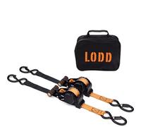 Cinghie a cricchetto automatiche 3,2 m x 25 mm con valigetta di trasporto - Resistenza 700 kg, Certificate EN12195-2, per il fissaggio di moto, rimorchio o quad. Set da 2