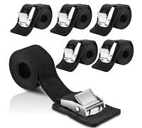Cinghie a Cricchetto, Cinghie di Fissaggio con Cricchetto 4 Pezzi Cinghia a cricchetto con imbottitura per Bagagli Bicicletta Motocicletta Rimorchio, Cinghia Lunghezza 2.5 m, 25 mm Nero