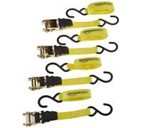 CINGHIE A CRICCHETTO RESISTENTI SET 4 PEZZI 4.5M X 2.5CM FISSAGGIO SICURO PER CA
