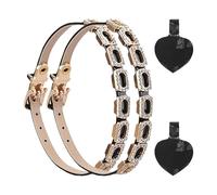 Cinghie alla caviglia staccabili: cinture per scarpe con strass regolabili, cinghie anti-calzatura anti | Fissare cinturini alla caviglia con per donne, ragazze, nero, Consulte la descripción