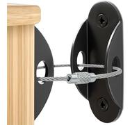 Cinghie Antiribaltamento Per Mobili Furniture Anchors For Proofing Anti Tip Wall Prevent Pet From Falling Safety Straps(Black 1 Set)