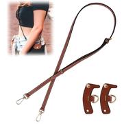 Cinghie Borsa Tracolla, Vera Pelle Cinghie per Borsa a Tracolla con Adattatore Senza Punzonatura Cinturino di Ricambio Regolabile per Borsetta Borsa a Tracolla per Mini Le PLIAGE (Marrone)