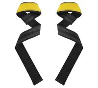 Cinghie da palestra imbottite in neoprene per sollevamento pesi, dorate, per sollevamento pesi, lunghezza 68,3 cm, larghezza 3,8 cm