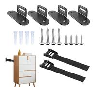 Cinghie da parete per mobili - Fissaggio regolabile per mobili, resistenti protezioni per cassetti a prova di bambino, staffe a sgancio rapido, 2 pezzi, per case in affitto, cucina, camera da letto