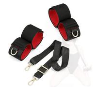 Cinghie da yoga lunghe in nylon nero per mani e piedi, regolabili, ideali per l'allenamento yoga in casa