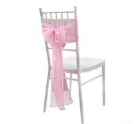 Cinghie decorative per schienale della sedia con motivi floreali e farfalle per matrimoni e banchetti, per un look elegante (rosa)