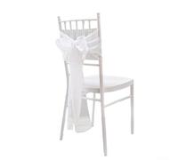 Cinghie decorative per schienale della sedia con motivi floreali e farfalle per matrimoni e banchetti, per un look elegante (bianco)