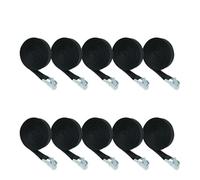 Cinghie di ancoraggio riutilizzabili regolabili da 10 pezzi con fibbie in lega antiruggine Fibbia a camma Cinghia, compatibile for il fissaggio sicuro del carico(Black)