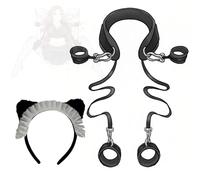 Cinghie di contenimento in nylon nero per mani e piedi, set da 2 pezzi. La tensione regolabile aiuta nelle posizioni, ideale per gli appassionati di yoga durante gli esercizi di stretching