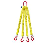 Cinghie di sollevamento a 4 bracci con ganci, imbracatura in poliestere per carichi pesanti da 10 tonnellate, imbracatura a cinghia, per fabbriche, cantieri minerari, porti, traino(5m)