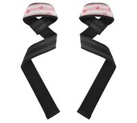 Cinghie di sollevamento a righe bianche rosa a forma di cuore e labbra da 66 cm antiscivolo per allenamento palestra accessori per powerlifting, allenamento della forza, bodybuilding munequeras
