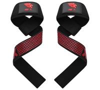 Cinghie di supporto per il polso imbottite in neoprene per palestra, cross training, manubrio, fitness, bodybuilding, power exercise, stacchi da terra per uomini e donne (gel rosso)