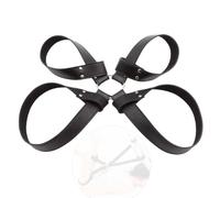 Cinghie elastiche da yoga in pelle nera per mani e piedi, antiscivolo e resistenti all'usura, con design regolabile, per correggere la postura durante la pratica dello yoga