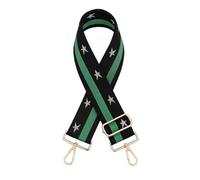 Cinghie Larghe In Tela 2 Pcs Nylon Crossbody Bag Strap Detachable Diamond Pattern Shoulder Belts Adjustable Replacement Messenger Bags(Black-Green)