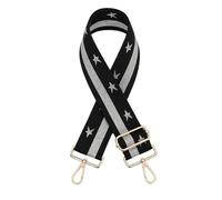 Cinghie Larghe In Tela 2 Pcs Nylon Crossbody Bag Strap Detachable Diamond Pattern Shoulder Belts Adjustable Replacement Messenger Bags(Black-Silver)