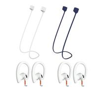 Cinghie magnetiche anti-smarrimento, compatibili con AirPods di prima e 4a generazione e AirPods Pro di 1a a 4a generazione, con 2 paia aggiuntive di ganci per le orecchie (bianco blu scuro)