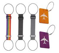 Cinghie Per Bagagli Da 3 Pezzi E Etichette Per Bagagli Da 2 Pezzi, Cinghie Elastiche Per Bagagli, Cinghie Per Bagagli Regolabili, Cinghie Per Bagagli Portatili, Accessori Per Bagagli Da Viaggio