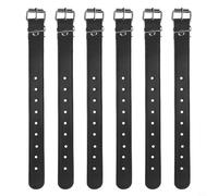 Cinghie per cestino della bicicletta, set da 6 pezzi, lunghezza regolabile e materiale in pelle PU per fissare i cestini del manubrio anteriore (nero)