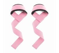 Cinghie per sollevamento pesi da donna, colore rosa, per sollevamento pesi e sollevamento pesi, antiscivolo, con imbottitura in neoprene, per bodybuilding e palestra, set da 2 pezzi