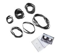Cinghie Piatte per Lettore Cassette 50 Pezzi in Gomma Nera | Trasmissione e Rotazione Stabile, per Riparazione Audio su Banco, Dispositivi CD e Registratori