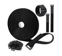 Cinghie regolabili in nylon con fibbie per organizzare e gestire cavi elettrici, audio e apparecchiature esterne come portabici e sistemi Molle (3,8 cm di larghezza 5 metri)