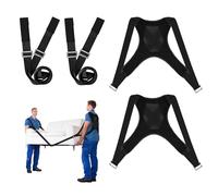 Cinghie Trasporto Mobili, 2 Persone Cinghia per Sollevamento e Spostamento, Cinghie Trasporto Mobili Professionali per Trasloco, Sollevare Pesi, Trasporto, Sposta Mobili e Oggetti Pesanti 300kg (nero)