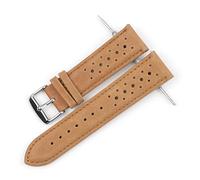 Cingola in pelle orologio poroso porta d'oro traspirante 18mm 20mm 22mm 24mm 24mm cucitura fatta a mano Braccialetti Sostituzione duri (Colore della fascia: bianco, larghezza della fascia: 20mm)