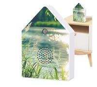 Cinguettio per uccelli con timer e sensore di movimento, 15 × 10,8 × 3,7 cm, dispositivo di rilassamento portatile, cinguettio per uccelli, pioggia, acqua corrente, per camera da , bagno, yoga