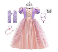 CinheyU Rapunzel Carnevale Costumi per Bambine Sofia Principessa Compleanno Abiti Ragazze Natale Halloween Cosplay Cerimonia Festa Tulle Vestito con Accessori 11-12 anni