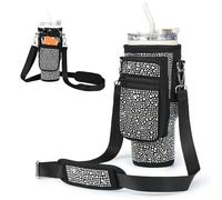 Cinica Bling Diamond - Borsa da trasporto per borraccia Stanley da 1134 g, con porta carte di credito e tasca per telefono, in neoprene, con cinghia regolabile, per accessori Stanley Cup (nero)